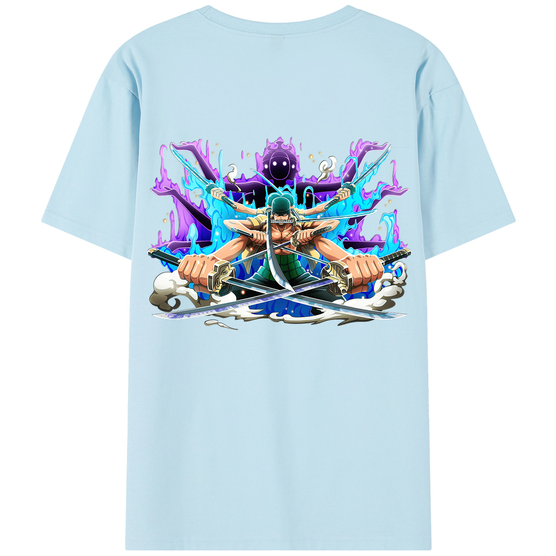 ワンピース ロロノア・ゾロ ONE PIECE Roronoa Zoro 綿100％半袖Tシャツ（背面プリント）